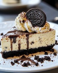 Creamy Oreo cheesecake with chocolate cookie crumbs - indulgent dessert at Coffee Koffein